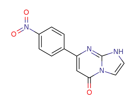 Molecular Structure of 106263-57-4 (Imidazo[1,2-a]pyrimidin-5(1H)-one, 7-(4-nitrophenyl)-)