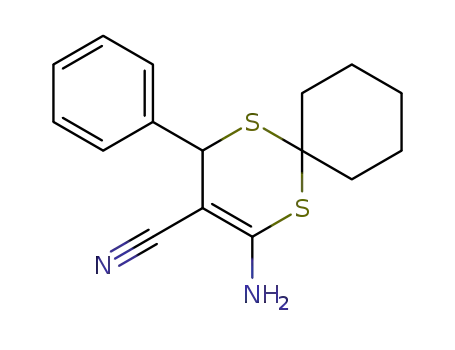 1,5-Dithiaspiro[5.5]undec-2-ene-3-carbonitrile, 2-amino-4-phenyl-