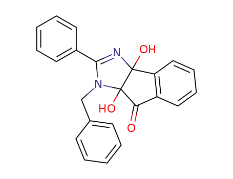 Molecular Structure of 153777-27-6 (1-Benzyl-3,3a-dihydro-3a,8a-dihydroxy-2-phenylindeno<1,2-d>imidazol-8(8aH)-on)
