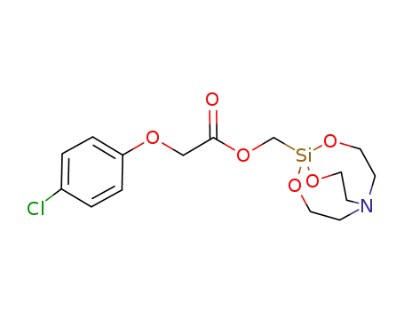 Molecular Structure of 66115-53-5 (Acetic acid, (4-chlorophenoxy)-,
2,8,9-trioxa-5-aza-1-silabicyclo[3.3.3]undec-1-ylmethyl ester)