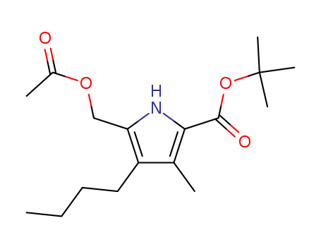 Molecular Structure of 172805-97-9 (1H-Pyrrole-2-carboxylic acid, 5-[(acetyloxy)methyl]-4-butyl-3-methyl-,
1,1-dimethylethyl ester)