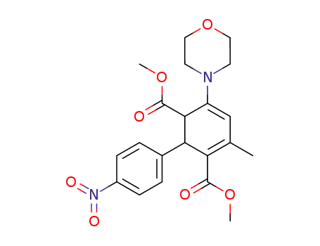 Molecular Structure of 142592-02-7 (4-Methyl-6-morpholin-4-yl-2-(4-nitro-phenyl)-cyclohexa-3,5-diene-1,3-dicarboxylic acid dimethyl ester)