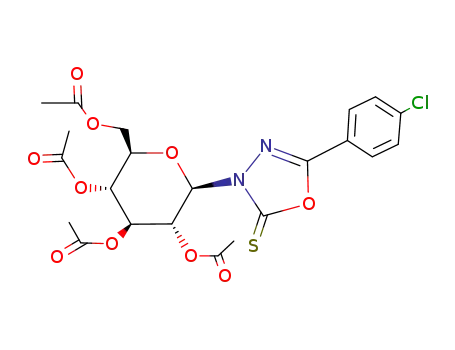 5-(4-chloro-phenyl)-3-(tetra-<i>O</i>-acetyl-β-<i>D</i>-glucopyranosyl)-3<i>H</i>-[1,3,4]oxadiazole-2-thione