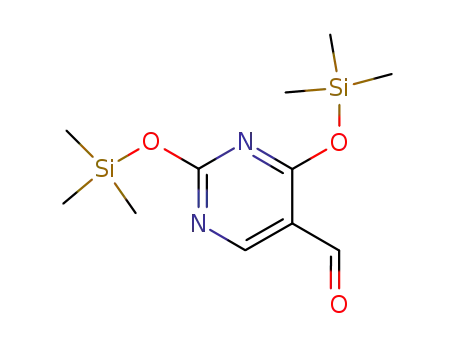 Molecular Structure of 56272-57-2 (2,4-Bis[(trimethylsilyl)oxy]-5-pyrimidinecarbaldehyde)