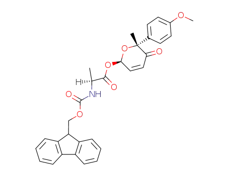 Molecular Structure of 130985-03-4 (6-<N-(9-Fluorenylmethoxycarbonyl)-L-alanyloxy>-2-(4-methoxyphenyl)-2-methyl-2H-pyran-3(6H)-one)