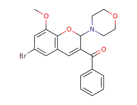 Molecular Structure of 122438-08-8 ((6-bromo-8-methoxy-2-morpholin-4-yl-2H-chromen-3-yl)(phenyl)methanone)