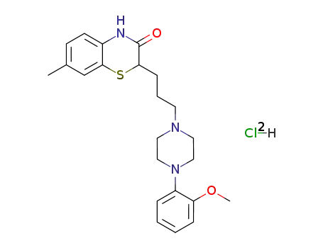 2H-1,4-Benzothiazin-3(4H)-one,
2-[3-[4-(2-methoxyphenyl)-1-piperazinyl]propyl]-7-methyl-,
dihydrochloride