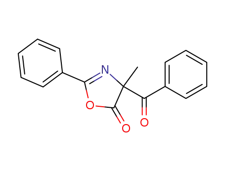 Molecular Structure of 21819-72-7 (5(4H)-Oxazolone,  4-benzoyl-4-methyl-2-phenyl-)