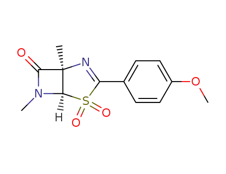 3-(4-methoxy-phenyl)-1,6-dimethyl-4,4-dioxo-(1<i>r</i><i>H</i>,5<i>c</i><i>H</i>)-4λ<sup>6</sup>-thia-2,6-diaza-bicyclo[3.2.0]hept-2-en-7-one
