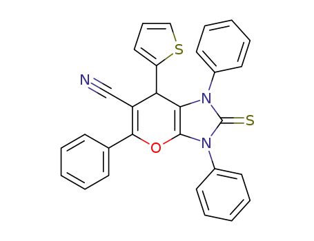 1,3,5-Triphenyl-7-thiophen-2-yl-2-thioxo-1,2,3,7-tetrahydro-pyrano[2,3-d]imidazole-6-carbonitrile