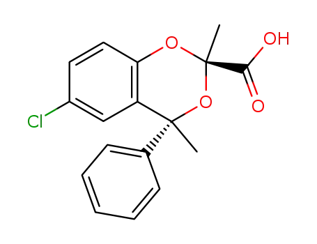 Molecular Structure of 86616-90-2 (methyl (2S,4R)-6-chloro-4-methyl-4-phenyl-4H-1,3-benzodioxine-2-carboxylate)