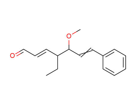 Molecular Structure of 64245-49-4 ((2E,6E)-4-Ethyl-5-methoxy-7-phenyl-hepta-2,6-dienal)