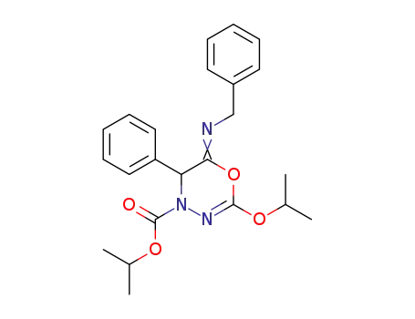 Molecular Structure of 110271-94-8 (6-[(Z)-Benzylimino]-2-isopropoxy-5-phenyl-5,6-dihydro-[1,3,4]oxadiazine-4-carboxylic acid isopropyl ester)