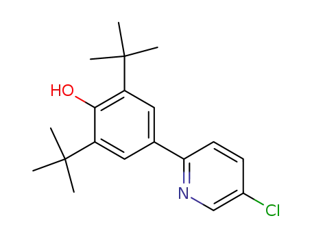 Molecular Structure of 160426-48-2 (5-Chloro-2-(3',5'-di-tert-butyl-4'-hydroxyphenyl)pyridine)