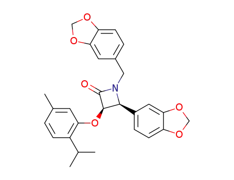 (3R,4S)-4-Benzo[1,3]dioxol-5-yl-1-benzo[1,3]dioxol-5-ylmethyl-3-(2-isopropyl-5-methyl-phenoxy)-azetidin-2-one