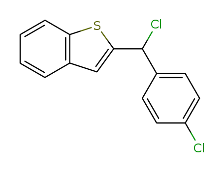 Molecular Structure of 121801-77-2 (Benzo[b]thiophene, 2-[chloro(4-chlorophenyl)methyl]-)