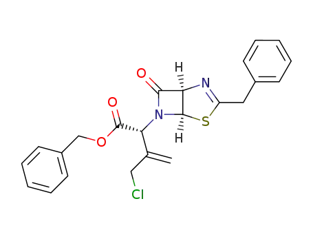 (R)-2-((1R,5R)-3-Benzyl-7-oxo-4-thia-2,6-diaza-bicyclo[3.2.0]hept-2-en-6-yl)-3-chloromethyl-but-3-enoic acid benzyl ester