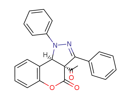 Molecular Structure of 100008-81-9 ([1]Benzopyrano[4,3-c]pyrazol-4(1H)-one,
3a-acetyl-3a,9b-dihydro-1,3-diphenyl-)