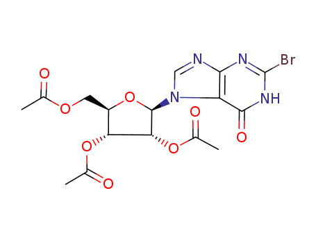 Acetic acid (2R,3R,4R,5R)-4-acetoxy-5-acetoxymethyl-2-(2-bromo-6-oxo-1,6-dihydro-purin-7-yl)-tetrahydro-furan-3-yl ester