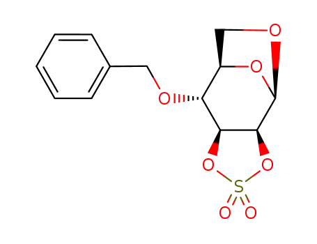 Molecular Structure of 145240-47-7 ((1R,2S,6S,7R,8R)-7-Benzyloxy-3,5,10,11-tetraoxa-4-thia-tricyclo[6.2.1.0<sup>2,6</sup>]undecane 4,4-dioxide)