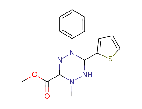 2-Methyl-5-phenyl-6-thiophen-2-yl-1,2,5,6-tetrahydro-[1,2,4,5]tetrazine-3-carboxylic acid methyl ester