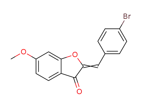 Molecular Structure of 108197-51-9 (2-(p-bromobenzylidene)-6-methoxycoumaran-3-one)