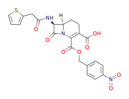 p-nitrobenzyl (7S,6R)-7-(2-thienylacetamido)-3-carboxy-1-carba-1-dethia-3-cephem-4-carboxylate