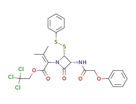3-Methyl-2-[(3R,4R)-2-oxo-3-(2-phenoxy-acetylamino)-4-phenyldisulfanyl-azetidin-1-yl]-but-2-enoic acid 2,2,2-trichloro-ethyl ester