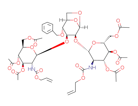 2,3-di-O-(3,4,6-tri-O-acetyl-2-allyloxycarbonylamino-2-deoxy-β-D-glucopyranosyl)-1,6-anhydro-4-O-benzyl-β-D-mannopyranose