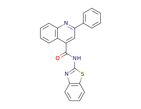 Molecular Structure of 88067-78-1 (4-Quinolinecarboxamide, N-2-benzothiazolyl-2-phenyl-)