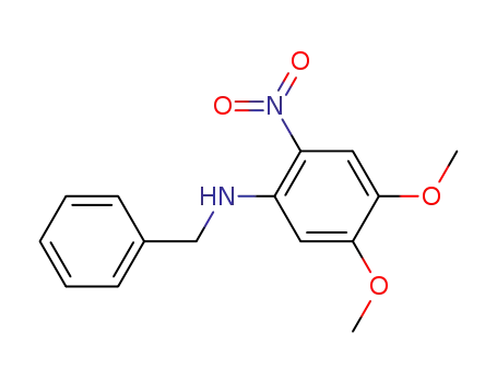 Molecular Structure of 25798-64-5 (Benzenemethanamine, N-(4,5-dimethoxy-2-nitrophenyl)-)