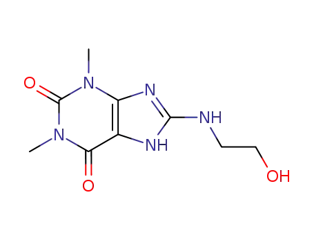 Molecular Structure of 7654-01-5 (8-(2-Hydroxyethylamino)theophyline)