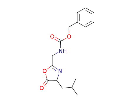 Molecular Structure of 80680-99-5 (Carbamic acid,
[[4,5-dihydro-4-(2-methylpropyl)-5-oxo-2-oxazolyl]methyl]-, phenylmethyl
ester)