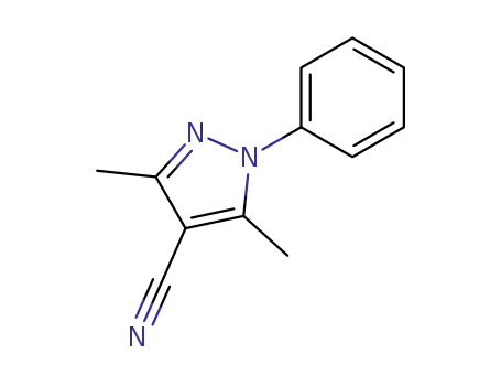 Molecular Structure of 23198-55-2 (3,5-DIMETHYL-1-PHENYL-1H-PYRAZOLE-4-CARBONITRILE)
