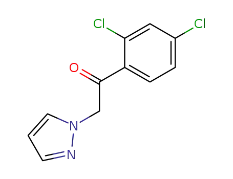Molecular Structure of 108664-58-0 (1-(2,4-dichlorophenyl)-2-(1H-pyrazol-1-yl)ethan-1-one)