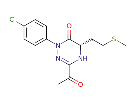 1,2,4-Triazin-6(1H)-one,
3-acetyl-1-(4-chlorophenyl)-2,5-dihydro-5-[2-(methylthio)ethyl]-, (S)-