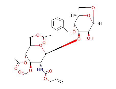 3-O-(3,4,6-tri-O-acetyl-2-allyloxycarbonylamino-2-deoxy-β-D-glucopyranosyl)-1,6-anhydro-4-O-benzyl-β-D-mannopyranose