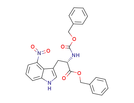 Molecular Structure of 126496-87-5 ((S)-2-Benzyloxycarbonylamino-3-(4-nitro-1H-indol-3-yl)-propionic acid benzyl ester)