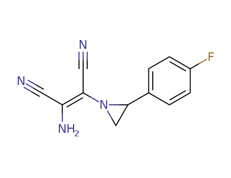 Molecular Structure of 88548-96-3 (2-Butenedinitrile, 2-amino-3-[2-(4-fluorophenyl)-1-aziridinyl]-, (Z)-)