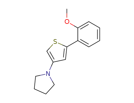 Molecular Structure of 62785-95-9 (Pyrrolidine, 1-[5-(2-methoxyphenyl)-3-thienyl]-)