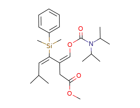 (E)-3-[1-Diisopropylcarbamoyloxy-meth-(Z)-ylidene]-4-(dimethyl-phenyl-silanyl)-6-methyl-hept-4-enoic acid methyl ester