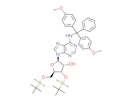 Molecular Structure of 118364-68-4 (3',5'-bis-O-(t-butyldimethylsilyl)-N<sup>6</sup>-(4,4'-dimethoxytrityl)adenosine)