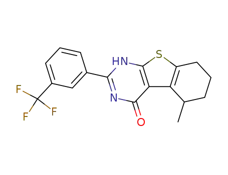 (1)Benzothieno(2,3-d)pyrimidin-4(1H)-one, 5,6,7,8-tetrahydro-5-methyl-2-(3-(trifluoromethyl)phenyl)-