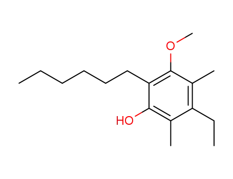 Molecular Structure of 89711-23-9 (Phenol, 3-ethyl-6-hexyl-5-methoxy-2,4-dimethyl-)