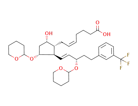 (Z)-7-{(1R,2R,3R,5S)-5-Hydroxy-3-(tetrahydro-pyran-2-yloxy)-2-[(E)-(S)-3-(tetrahydro-pyran-2-yloxy)-5-(3-trifluoromethyl-phenyl)-pent-1-enyl]-cyclopentyl}-hept-5-enoic acid