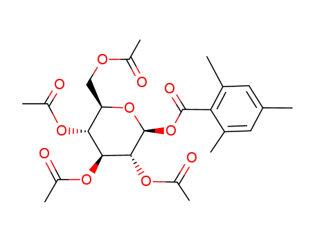 Molecular Structure of 13035-54-6 (2,3,4,6-tetra-O-acetyl-1-O-(2,4,6-trimethylbenzoyl)hexopyranose)