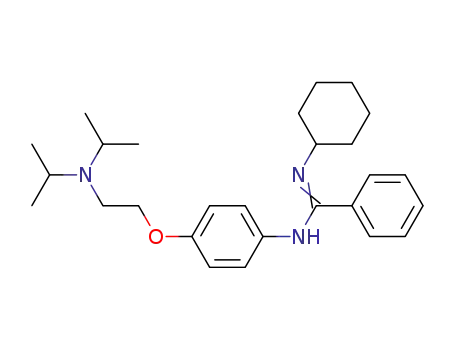 Molecular Structure of 31118-34-0 (N'-Cyclohexyl-N-[p-[2-(diisopropylamino)ethoxy]phenyl]benzamidine)