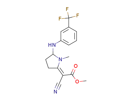 Cyano-[1-methyl-5-(3-trifluoromethyl-phenylamino)-pyrrolidin-(2Z)-ylidene]-acetic acid methyl ester