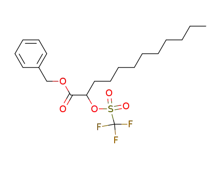 Molecular Structure of 260055-51-4 (2-trifluoromethanesulfonyloxy-dodecanoic acid benzyl ester)