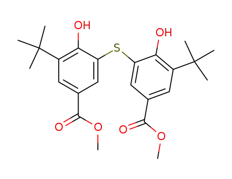 Molecular Structure of 95497-28-2 (Benzoic acid, 3,3'-thiobis[5-(1,1-dimethylethyl)-4-hydroxy-, dimethyl
ester)